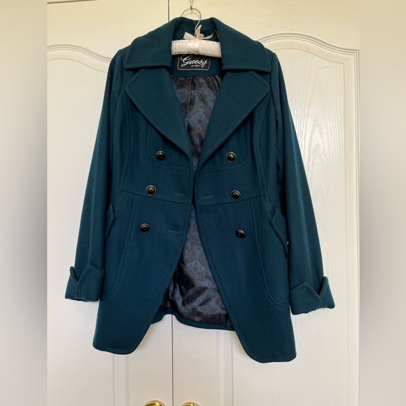 Guess Jackets & Blazers - Teal wool blend guess Coat